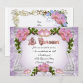 uitnodiging van Quinceanera 15e verjaardag (Voorkant / Achterkant)