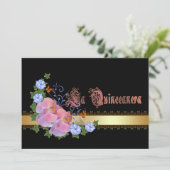 uitnodiging van Quinceanera 15e verjaardag (Staand voorkant)