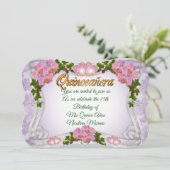 uitnodiging van Quinceanera 15e verjaardag (Staand voorkant)