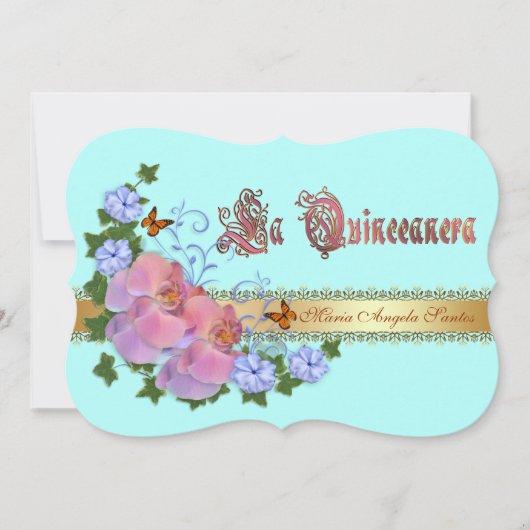 uitnodiging van Quinceanera 15e verjaardag (Voorkant)