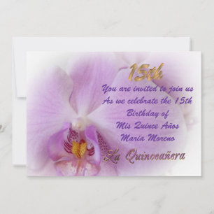 uitnodiging van Quinceanera 15e verjaardag orchide