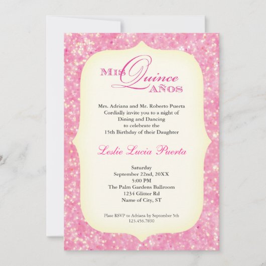 uitnodiging van Quinceanera Birthday (Voorkant)