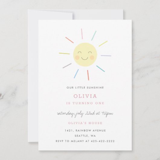 Uitnodiging van Rainbow Rays om het Kind te herden (Voorkant)