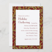 Uitnodiging van Red and Gold Elegant Holiday Party (Voorkant)