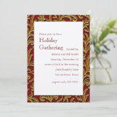Uitnodiging van Red and Gold Elegant Holiday Party (Staand voorkant)
