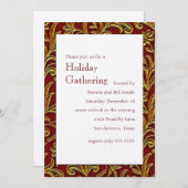 Uitnodiging van Red and Gold Elegant Holiday Party (Voorkant / Achterkant)