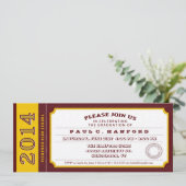 Uitnodiging van Red & Gold Ticket Graduet Party (Staand voorkant)