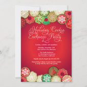 Uitnodiging van Red Holiday Cookie Exchange Party (Voorkant)