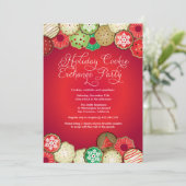 Uitnodiging van Red Holiday Cookie Exchange Party (Staand voorkant)
