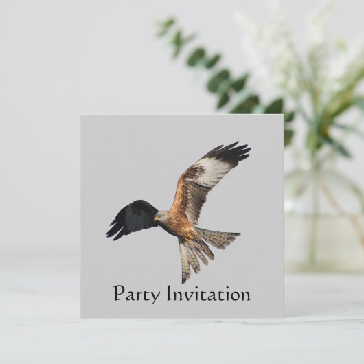 Uitnodiging van Red Kite Party (Staand voorkant)