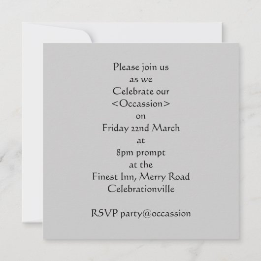 Uitnodiging van Red Kite Party (Achterkant)