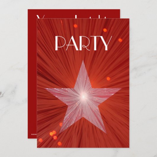 uitnodiging van Red Star "Party" (Voorkant / Achterkant)