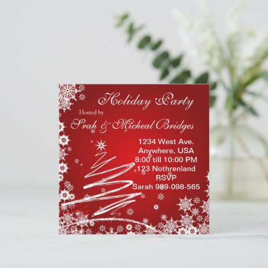 uitnodiging van Red Velvet Holiday Party (Staand voorkant)