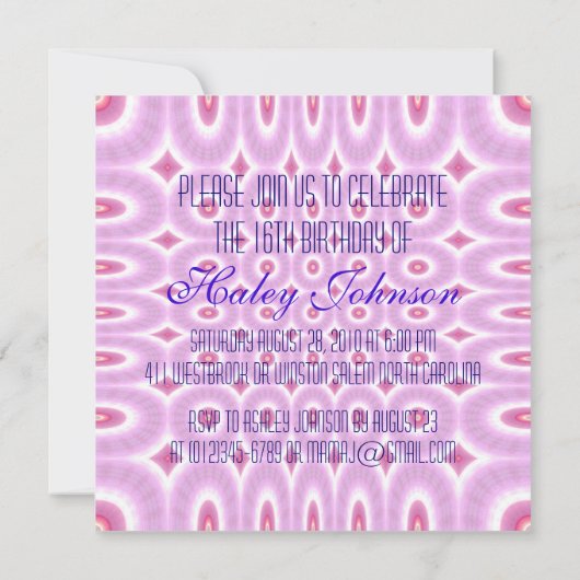 Uitnodiging van Regalia partij (Achterkant)