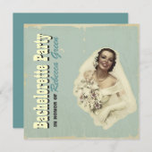 uitnodiging van retro bride bachelorette (Voorkant / Achterkant)