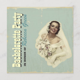 uitnodiging van retro  bride bachelorette