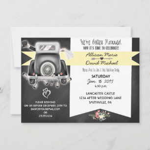 Uitnodiging van Retro Chalkboard Post Wedding Part