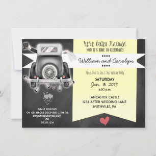 Uitnodiging van Retro Chalkboard Post Wedding Part