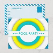 uitnodiging van retro poolpartij briefkaart (Voorkant / Achterkant)