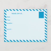 uitnodiging van retro poolpartij briefkaart (Achterkant)