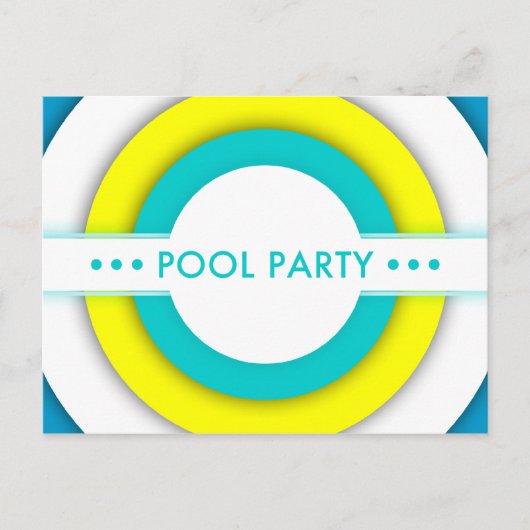 uitnodiging van retro poolpartij briefkaart (Voorkant)
