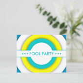 uitnodiging van retro poolpartij briefkaart (Staand voorkant)