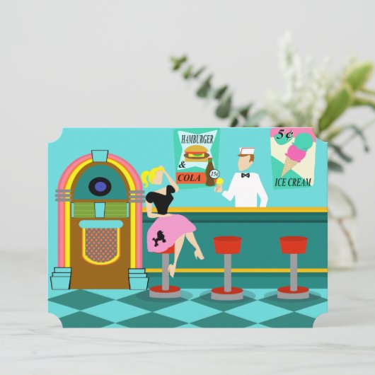 uitnodiging van Retro Soda (Staand voorkant)