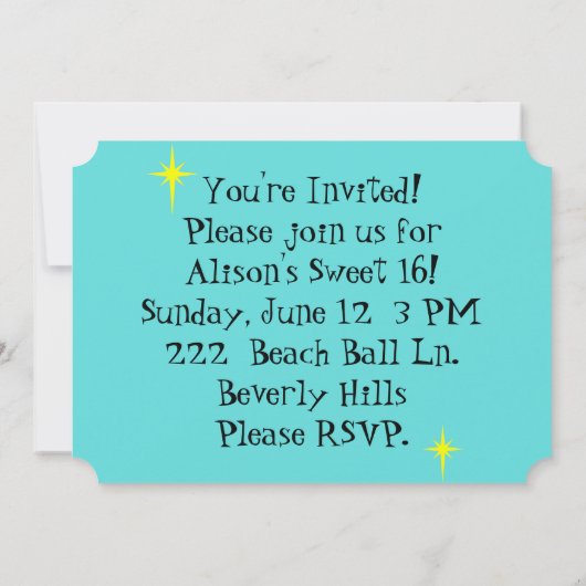 uitnodiging van Retro Soda (Achterkant)