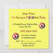 Uitnodiging van Rode en Witte Footballs Partij (Achterkant)