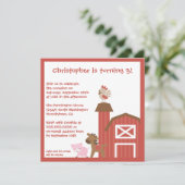 Uitnodiging van Rode landbouwhuisdieren (Staand voorkant)