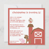 Uitnodiging van Rode landbouwhuisdieren (Voorkant)