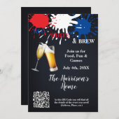 Uitnodiging van Rode, Witte en Brew Partij (Voorkant / Achterkant)
