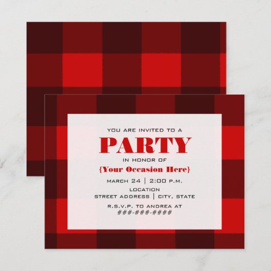 Uitnodiging van Rode & Zwarte Partij (Voorkant / Achterkant)