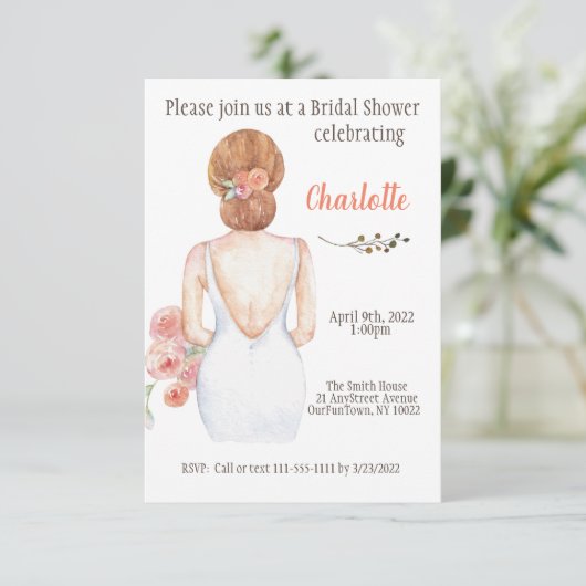 Uitnodiging van Romantisch vrijgezellenfeest met b (Staand voorkant)