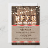 Uitnodiging van Rustic Beer en Diaper (Voorkant)