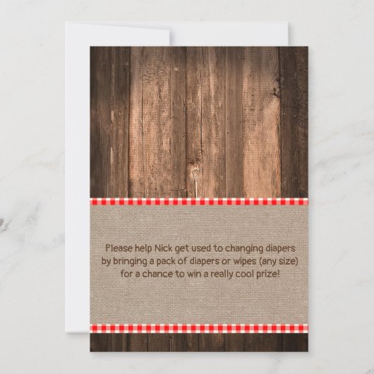 Uitnodiging van Rustic Beer en Diaper (Achterkant)