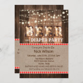 Uitnodiging van Rustic Beer en Diaper (Voorkant / Achterkant)