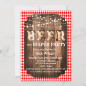 Uitnodiging van Rustic Beer en Diaper (Voorkant)