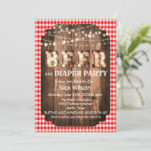 Uitnodiging van Rustic Beer en Diaper (Staand voorkant)