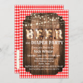 Uitnodiging van Rustic Beer en Diaper (Voorkant / Achterkant)