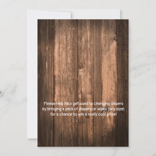 Uitnodiging van Rustic Beer en Diaper (Achterkant)