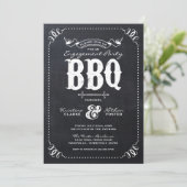 Uitnodiging van Rustic Chalkbaord Engagement Party (Staand voorkant)