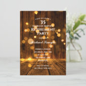 Uitnodiging van Rustic Wood en Lichten (Staand voorkant)