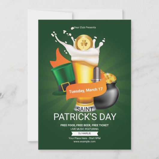 Uitnodiging van Saint Patrick's Day Party (Voorkant)