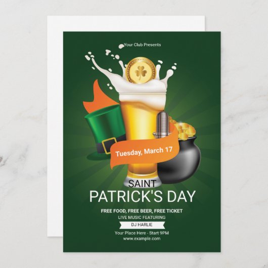 Uitnodiging van Saint Patrick's Day Party (Voorkant / Achterkant)