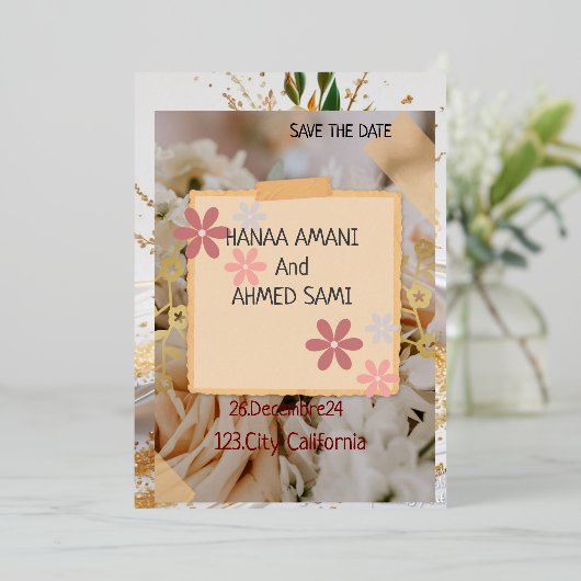 Uitnodiging van Schitterend huwelijk (Staand Voorkant)