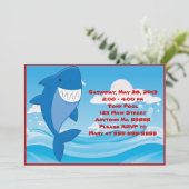 Uitnodiging van Shark Pool Party (Staand voorkant)