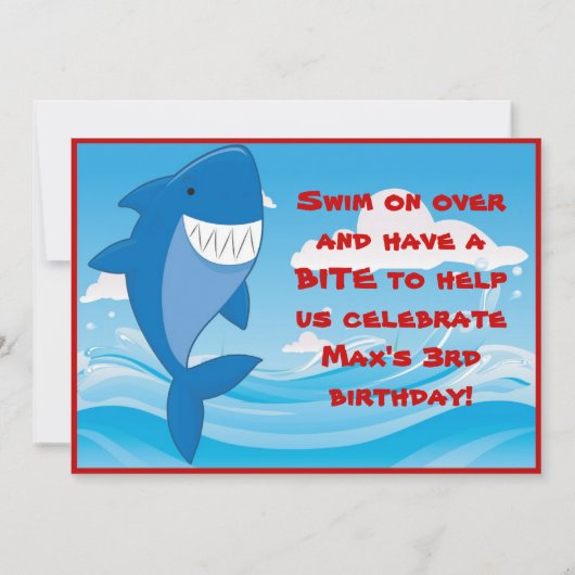 Uitnodiging van Shark Pool Party (Achterkant)
