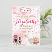 Uitnodiging van Spa Party Birthday (Staand voorkant)