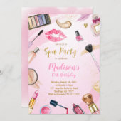Uitnodiging van Spa Party Birthday (Voorkant / Achterkant)